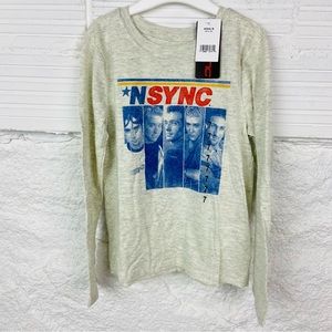 NWT *NSYNC 90S boy band long sleeve cream band shirt size 7